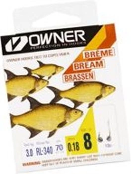 Haczyki Owner RL340 z Przyponem 16 - 0,14mm Czarny