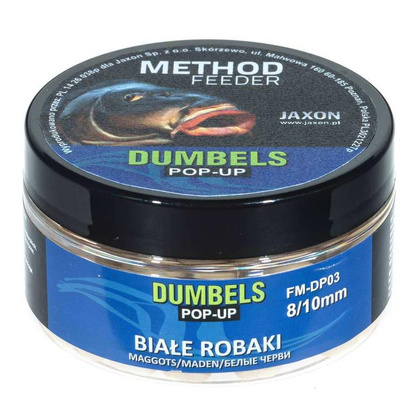 Jaxon Dumbels Pop-Up Method Feeder Białe Robaki - 30g - 8/10mm