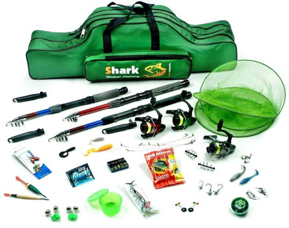 Zestaw Wędkarski Promo Spinn-Spławik-Grunt 3 Wędki, 3 Kołowrotki, Pokrowiec