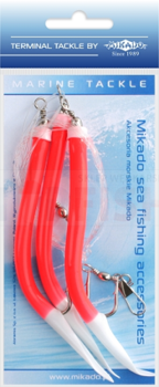 Mikado Set Sea - Gummi Makk Rig - Hooks 3 x 6/0 (Red)
