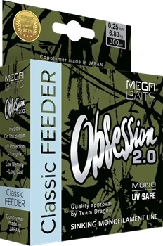 Monofilament Monofilament MegaBAITS OBSESSION 2.0 Classic FEEDER 300 m 0.23 mm/5.50 kg camou/4-colour. Dark