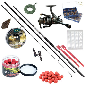 Zestaw Karp - Mikado Wędka Intro Carp II 360 cm , Kołowrotek Wolny Bieg