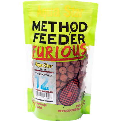 Pellet haczykowy z dziurką 12 mm WAGGLER - Truskawka 500g