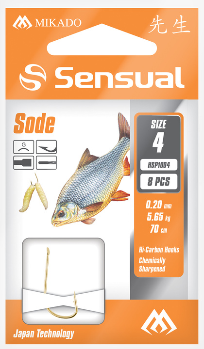 Przypony Wiązane - SENSUAL - SODE nr 12 G / żyłka: 0.12mm/70cm - op.8szt.
