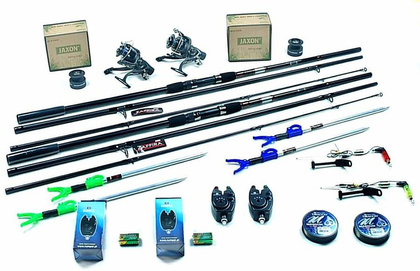 Zestaw Karpiowy - Jaxon Wędki 3,3m, Kołowrotki Magnet Carp 400, Swingery