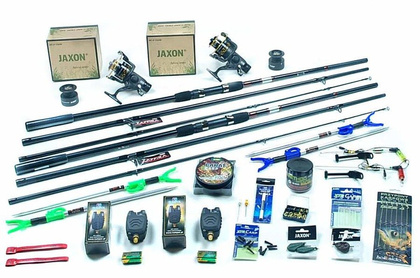 Zestaw MAX Na Karpia - Jaxon 2x Zaffira 3,6m, 2x Kołowrotki Top Carp FRXL 500