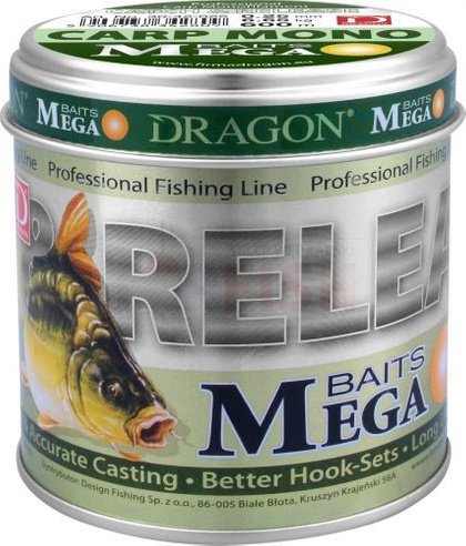 Dragon Monofile Schnur MEGABAIT Carp Mono 600m-0.35mm-12.7kg