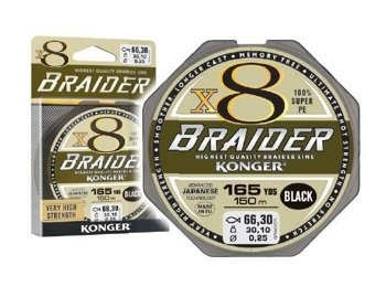 Konger Plecionka Braider X8 Black 0,06mm / 150m / 4,9kg