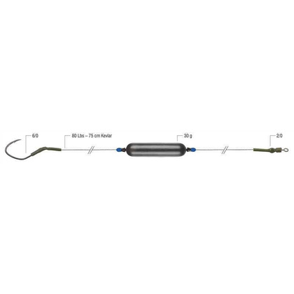 Konger Dread Cat® Zestaw Sumowy z Pływakiem Bait Animator 30g, 6/0/75cm/80lbs