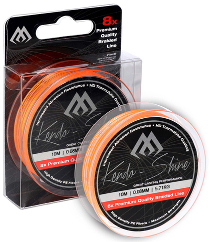 Mikado GEFLOCHTENE SCHNÜRE - KENDO SHINE - 0.18mm/17.81kg/10m - FLUO ORANGE - 1 Spule