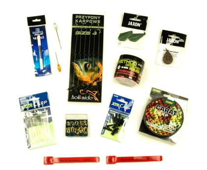 Zestaw Karpiowych Akcesoriów Wędkarskich + Kulki Truskawka - 11szt.
