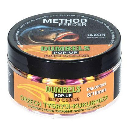 Jaxon Dumbels Duo Color Pop-Up Method Feeder Orzech Tygrysi/Kukurydza - 30g - 8/10mm