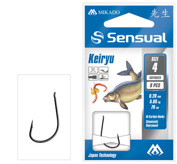 Przypony Wiązane - SENSUAL - KEIRYU nr 4 BN / żyłka: 0.20mm/70cm - op.8szt.