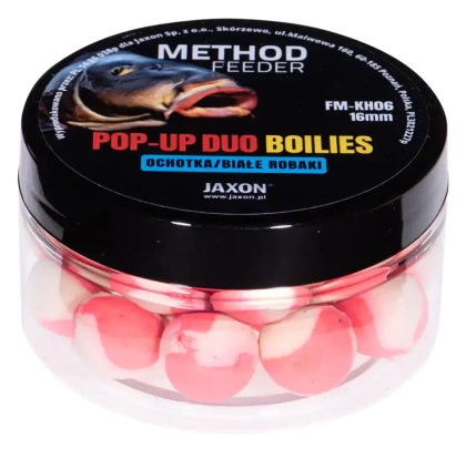 Pop-Up Duo-Boilies Method Feeder Mückenwurm/Weiße Würmer 40g 16mm