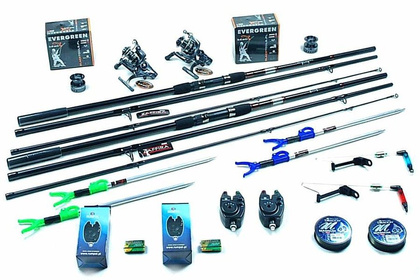 Zestaw Na Karpia - Jaxon 2x Zaffira 3,6m, 2x Kołowrotki MF IFR 6000 Wolny Bieg