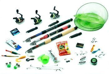 Zestaw Wędkarski Spinn-Spławik-Grunt 3 Wędki, 3 Kołowrotki, Akcesoria