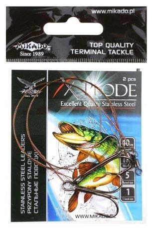 Mikado Leaders Steel Treble No.1 - 40cm-10kg-2x -Brown
