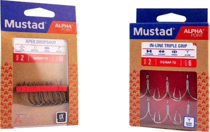 Haken MUSTAD AlphaPOINT Frog Double 2X 78124AP-BN Schwarz Nickel 2/0 1 Stk.