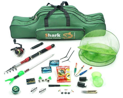 Zestaw Wędkarski Promo Wędka Tele 2,4m, Kołowrotek, Torba, Dodatki