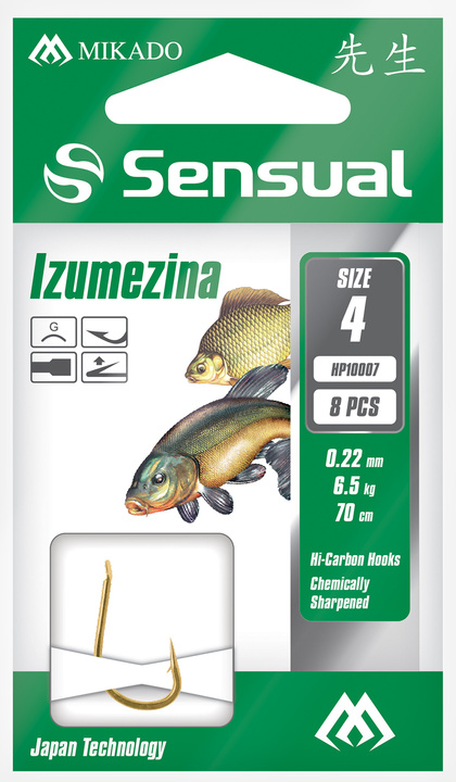 Przypony Wiązane - SENSUAL - IZUMEZINA nr 10 G / żyłka: 0.18mm/70cm - op.8szt.