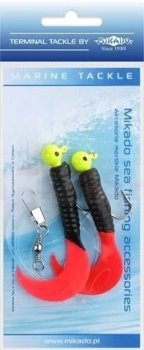 Mikado Zestaw Morski - Pilk Twist Jighead Rig 7.5cm - 2x6g - Black/Red