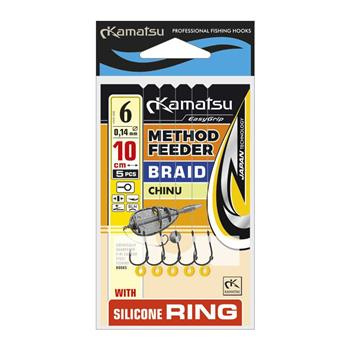 Kamatsu Haczyki Method Feeder Plecionka Silicone Ring 10/10cm/0,12mm- 5szt