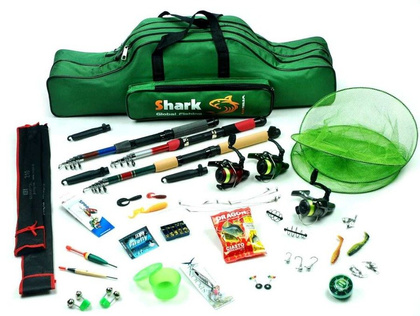 Zestaw Wędkarski Spinn-Spławik-Grunt 3 Wędki, 3 Kołowrotki, Torba, Akcesoria