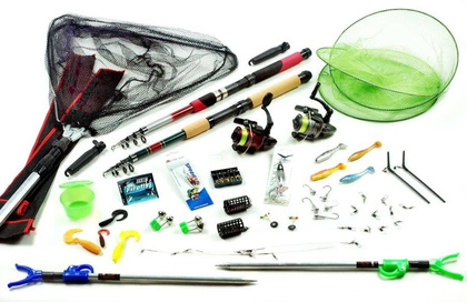 Zestaw Wędkarski Spinn-Grunt 2 Wędki, 2 Kołowrotki, Podbierak