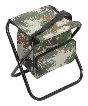 Mikado Folding Stool With A Bag Camou Max.100kg - 40x38x31cm
