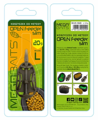 MegaBAITS OPEN feeder slim feeder 1 pc.  L 40 g