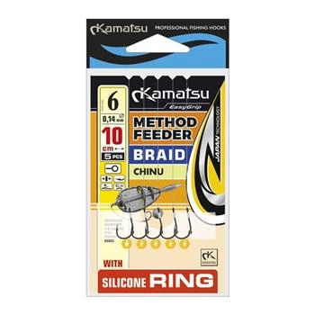 Kamatsu Haczyki Method Feeder Plecionka Silicone Ring 10/10cm/0,12mm- 5szt