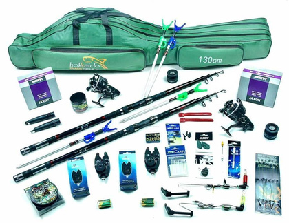 Zestaw Karpiowy Tele Carp - Jaxon Wędki 3,3m, Kołowrotki Satori, Torba, Podpórki