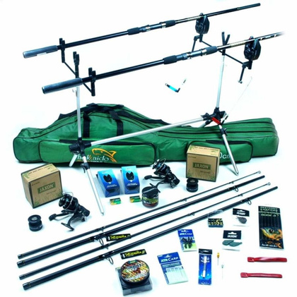 Zestaw Wędkarski Karp - Jaxon Wędki 3,3m, Kołowrotki Magnet Carp, Rod Pod