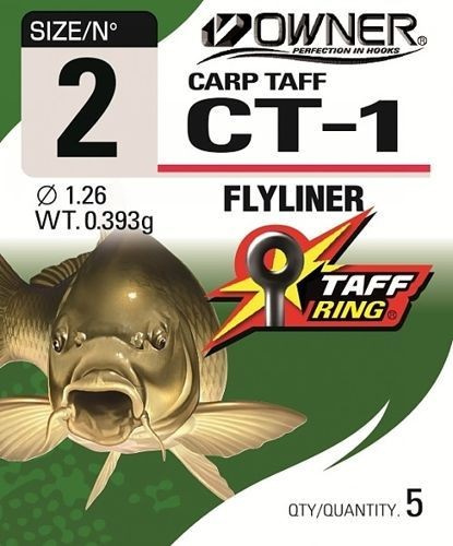 Owner Hooks Carp Taff CT1 NR 2 - Black
