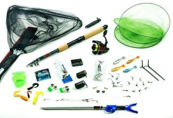 Zestaw Wędkarski Spinn-Grunt Wędka Katana, Kołowrotek M200, Podbierak