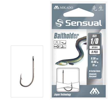 Getakelte Vorfächer - SENSUAL - Köderhalter Nr. 2/0 BN / Schnur: 0.30mm/70cm - Op.8Stk.