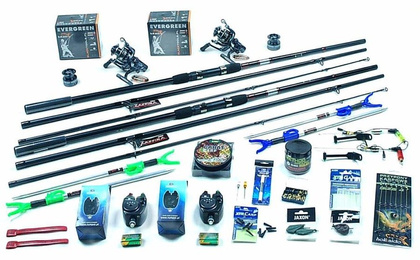 Carp Fishing Set - Jaxon 2x Tenesa 3.3m, 2x Reels MF DA-5000