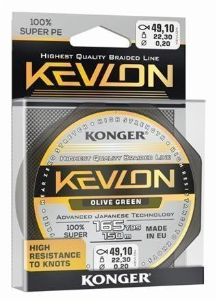 Konger Plecionka Kevlon Olive Green 0,12mm - 150m