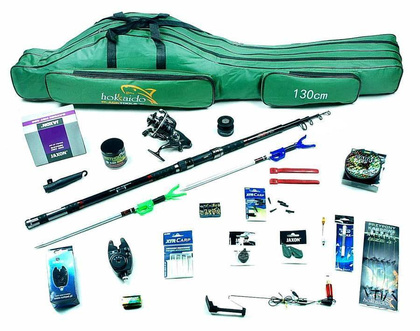 Zestaw Karpiowy Tele Carp - Jaxon Wędka 3,3m, Kołowrotek Satori 400, Pokrowiec