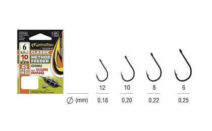 Kamatsu Haczyki Method Feeder Chinu 10 / 10cm / 0,20mm - 10szt