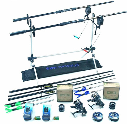 Zestaw Wędkarski Karp - Jaxon Wędki 3,3m, Kołowrotki Magnet Carp, Sygnalizatory