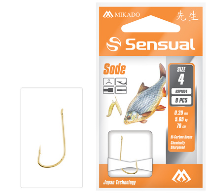 Przypony Wiązane - SENSUAL - SODE nr 10 G / żyłka: 0.14mm/70cm - op.8szt.