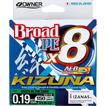 Plecionka Owner Broad Pe Kizuna 8X Green 0,15 mm 135m