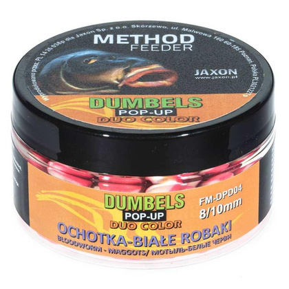 Jaxon Dumbels Duo Color Pop-Up Method Feeder Białe Robaki/Ochotka - 30g - 8/10mm