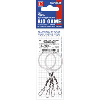 Dragon Leader Trolling Fluorocarbon-100cm-13kg-2pcs.-Łożysko
