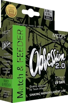 Monofilament Monofilament MegaBAITS OBSESSION 2.0 Match & FEEDER 300 m 0.18 mm/4.10 kg black