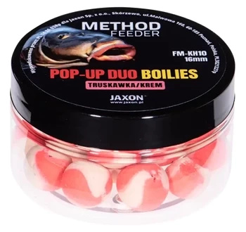 Kulki Pop-Up Duo-Boilies Method Feeder Truskawka/Krem 40g 16mm