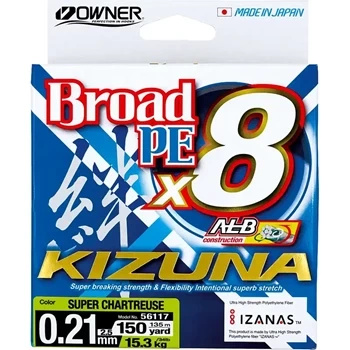 Owner Broad Pe Kizuna 8X Fluo 0.21mm 135m
