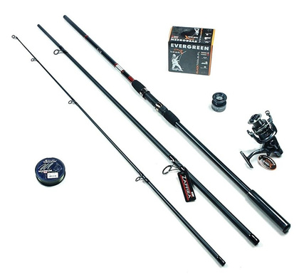 Zestaw Na Karpia - Jaxon Zaffira Carp 3,6m, Kołowrotek Wolny Bieg 9 Łożysk