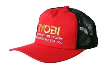 Ryobi Czapka Baseball z Siatką - Czerwono-Czarna